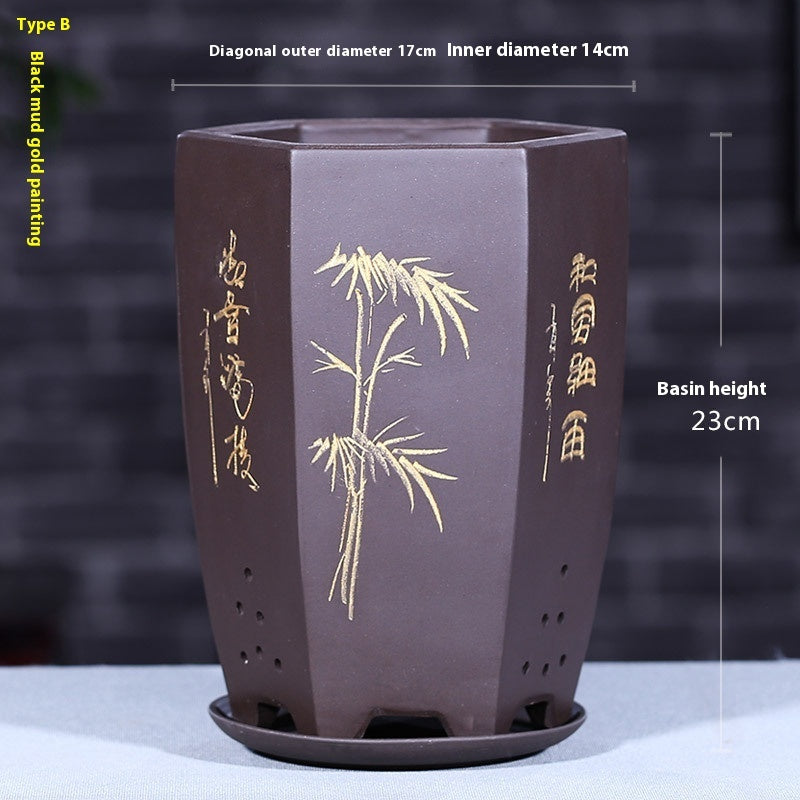 Universal Oversized Purple Sand Planter Stone Floor Flower Pot