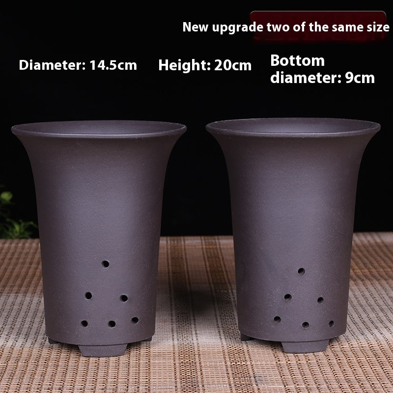 Oversized Purple Sand Orchid Pots Stone Floor Planter Collection
