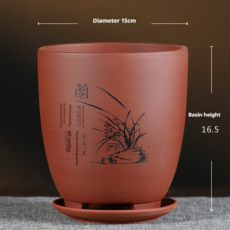 Universal Oversized Purple Sand Planter Stone Floor Flower Pot