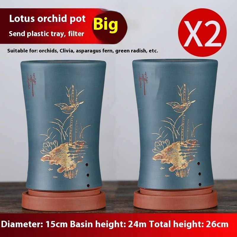 Best Chinese Purple Sand Planter Large Stone Floor Pot