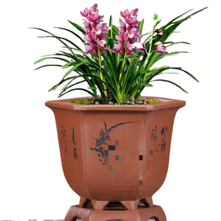 Universal Oversized Purple Sand Planter Stone Floor Flower Pot