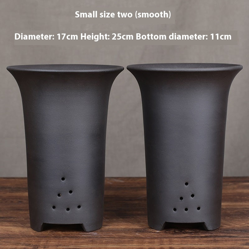 Oversized Purple Sand Orchid Pots Stone Floor Planter Collection