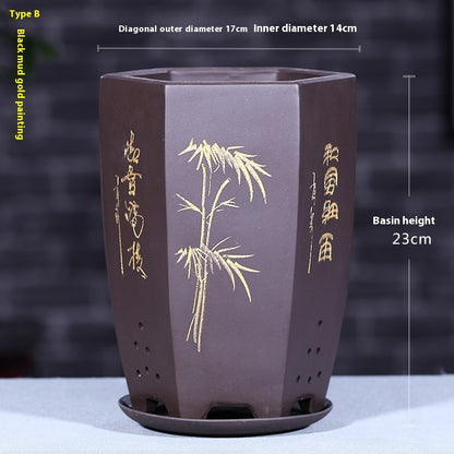 Universal Oversized Purple Sand Planter  Stone Floor Flower Pot