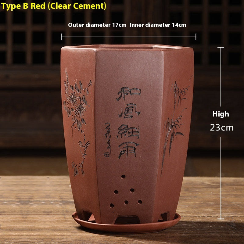 Universal Oversized Purple Sand Planter  Stone Floor Flower Pot