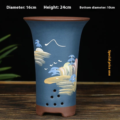Oversized Purple Sand Orchid Pots Stone Floor Planter Collection