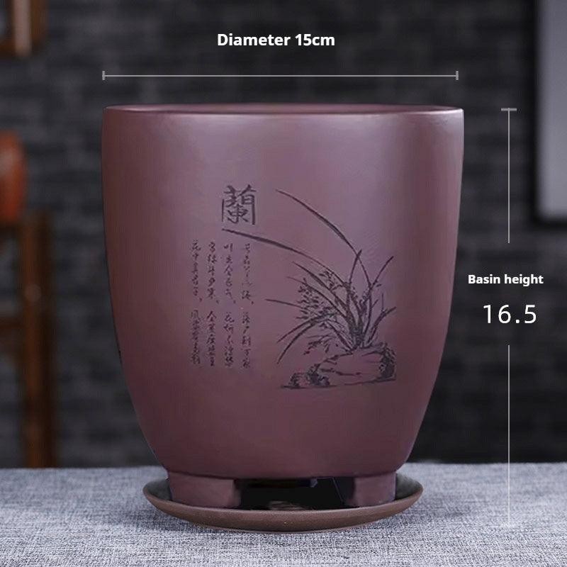 Universal Oversized Purple Sand Planter  Stone Floor Flower Pot