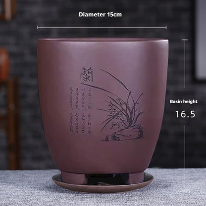 Universal Oversized Purple Sand Planter  Stone Floor Flower Pot
