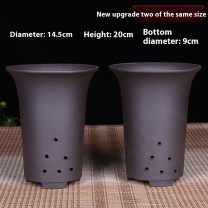 Oversized Purple Sand Orchid Pots Stone Floor Planter Collection