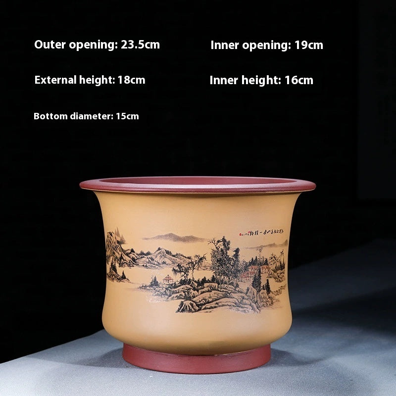 Retro Simple Ceramic Stone Planter Pot for Home & Office