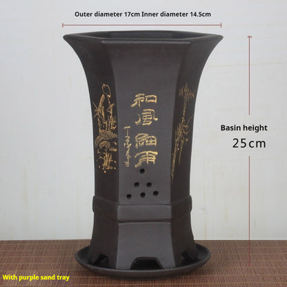 Universal Oversized Purple Sand Planter  Stone Floor Flower Pot