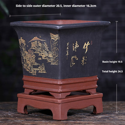 Universal Oversized Purple Sand Planter  Stone Floor Flower Pot
