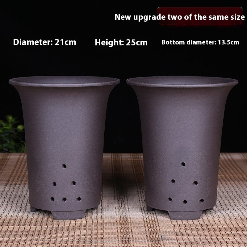 Oversized Purple Sand Orchid Pots Stone Floor Planter Collection