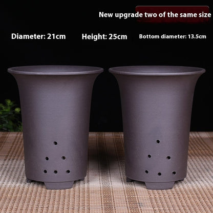 Oversized Purple Sand Orchid Pots Stone Floor Planter Collection