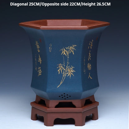 Ethnic Style Medium Purple Sand Planter  Stone Chita Pot