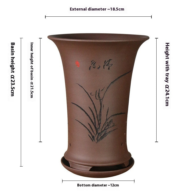 Retro Simple Ceramic Stone Planter Pot for Home & Office