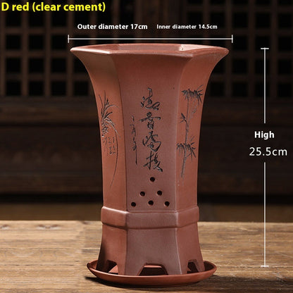 Universal Oversized Purple Sand Planter  Stone Floor Flower Pot