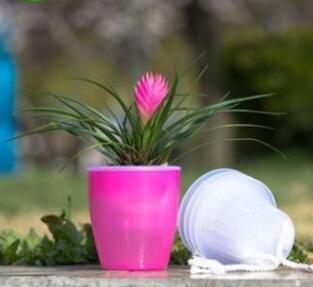 Self-Watering Resin Flowerpot  Colorful Plastic Planter with Sizes