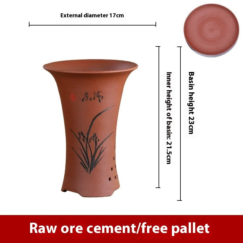 Retro Simple Ceramic Stone Planter Pot for Home & Office