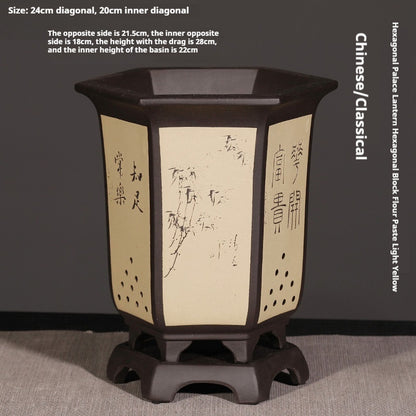 Ethnic Style Medium Purple Sand Planter  Stone Chita Pot
