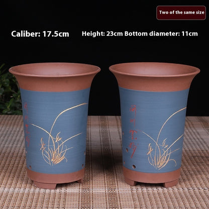 Oversized Purple Sand Orchid Pots Stone Floor Planter Collection