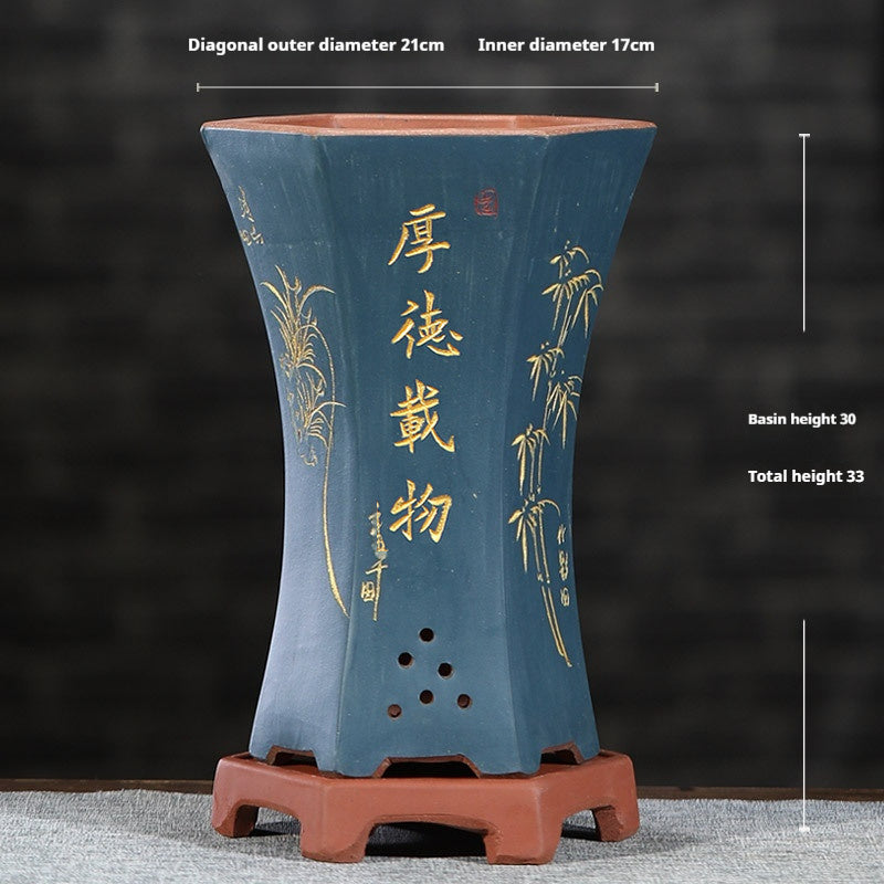 Universal Oversized Purple Sand Planter  Stone Floor Flower Pot