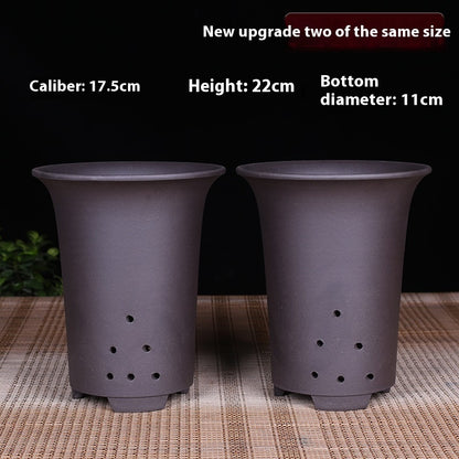 Oversized Purple Sand Orchid Pots Stone Floor Planter Collection