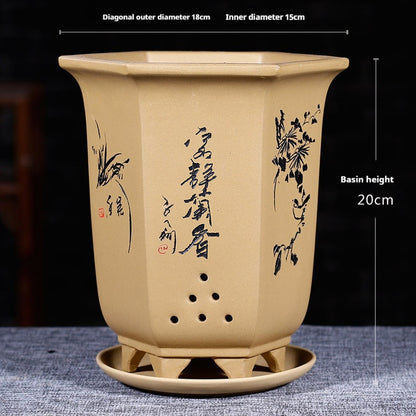 Universal Oversized Purple Sand Planter  Stone Floor Flower Pot