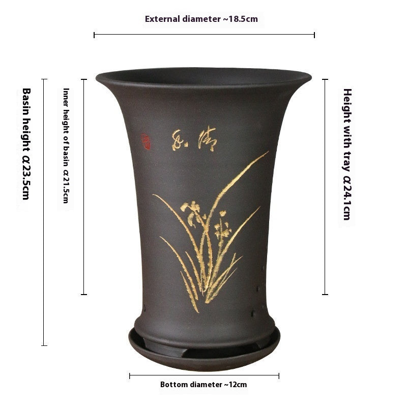 Retro Simple Ceramic Stone Planter Pot for Home & Office