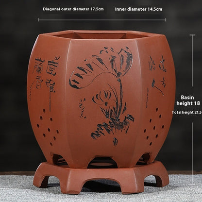Universal Oversized Purple Sand Planter  Stone Floor Flower Pot