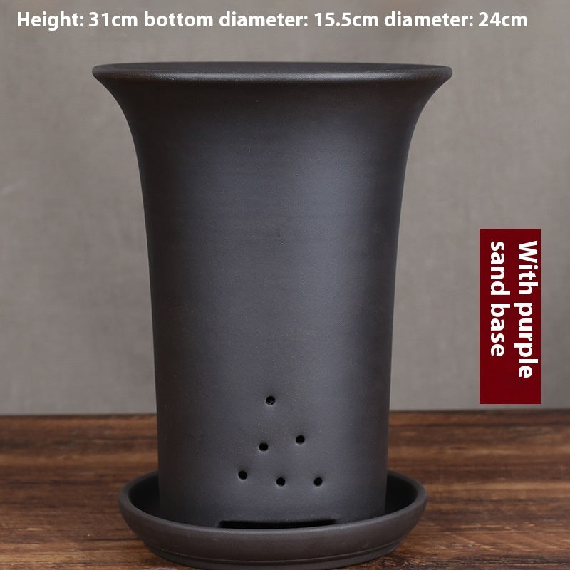 Oversized Purple Sand Orchid Pots Stone Floor Planter Collection