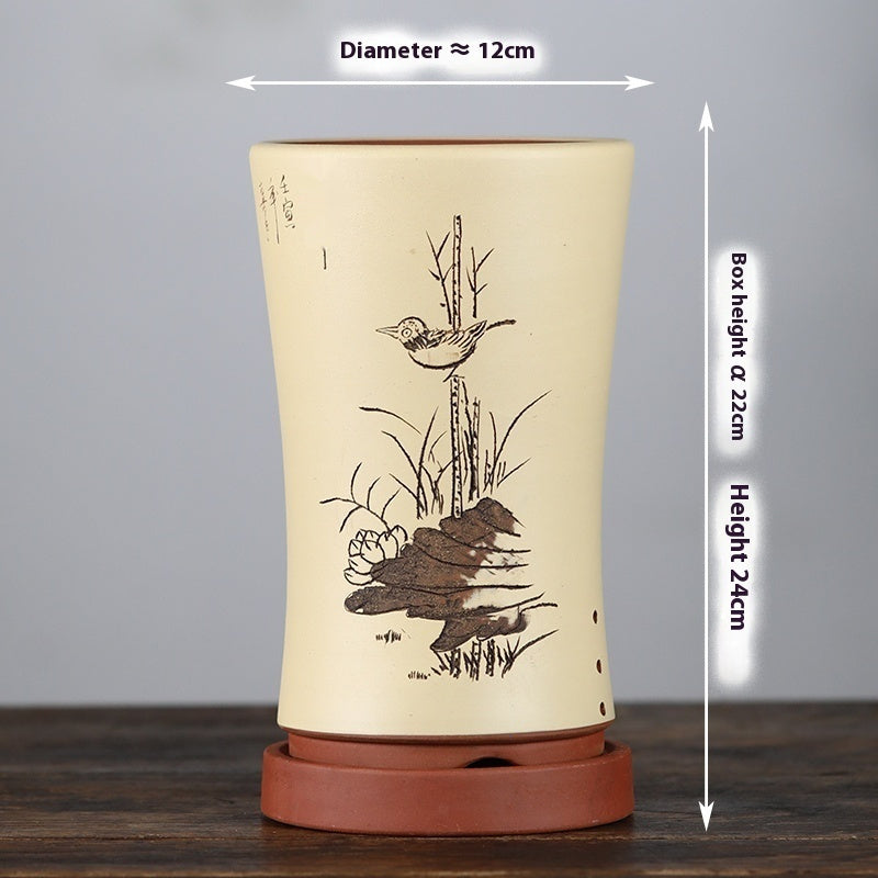 Best Chinese Purple Sand Planter Large Stone Floor Pot