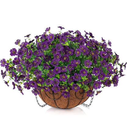 Outdoor Hanging Basket with Artificial Flowers for Garden Decoration