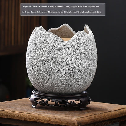 Pexlion Egg Shell Ceramic Pot Set  Colorful Home Gardening
