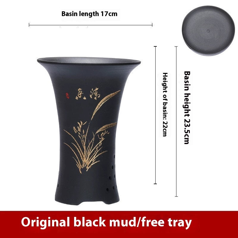 Retro Simple Ceramic Stone Planter Pot for Home & Office
