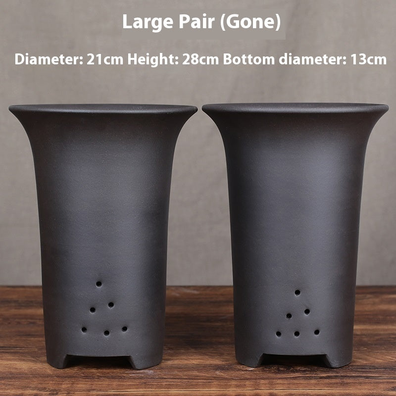 Oversized Purple Sand Orchid Pots Stone Floor Planter Collection