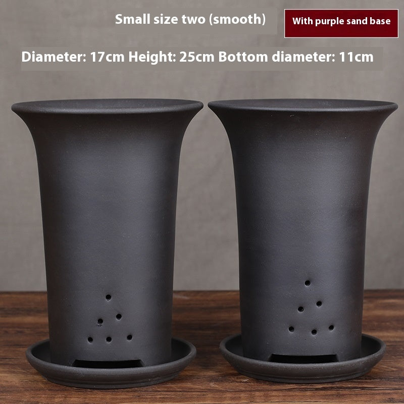 Oversized Purple Sand Orchid Pots Stone Floor Planter Collection