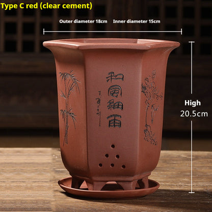 Universal Oversized Purple Sand Planter  Stone Floor Flower Pot