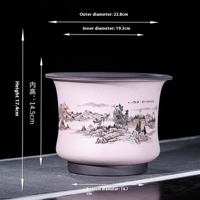 Retro Simple Ceramic Stone Planter Pot for Home & Office