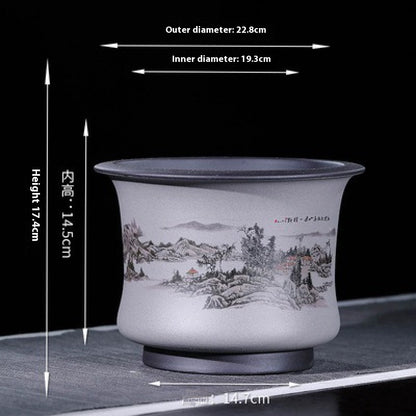 Retro Simple Ceramic Stone Planter Pot for Home & Office
