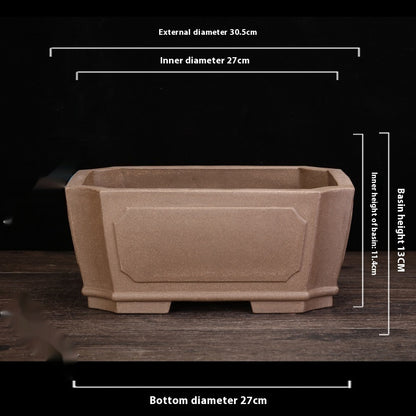 Handmade Chinese Style Ceramic Stone Flower Pot for Garden & Home