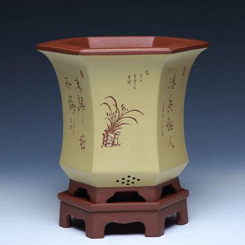 Ethnic Style Medium Purple Sand Planter  Stone Chita Pot