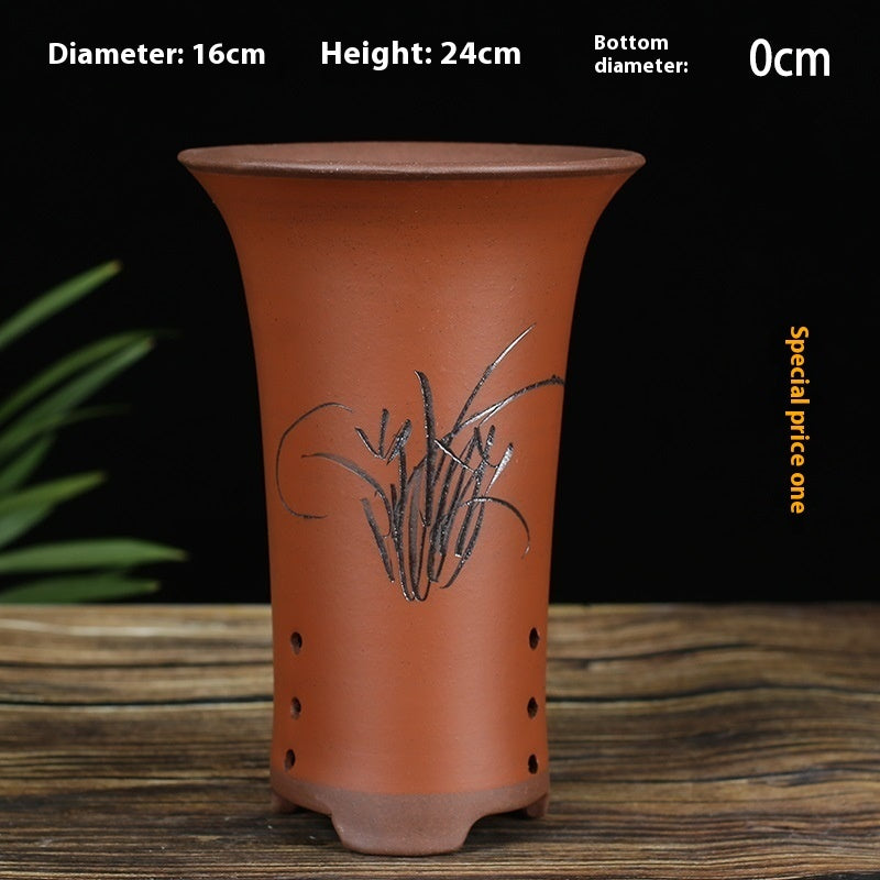 Oversized Purple Sand Orchid Pots Stone Floor Planter Collection